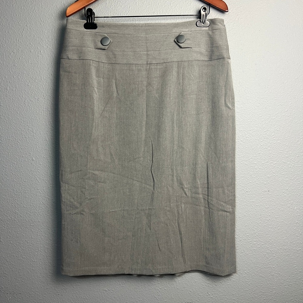 Grace Elements Gray Career Pencil Skirt Size 14 Business Casual Workwear Neutral